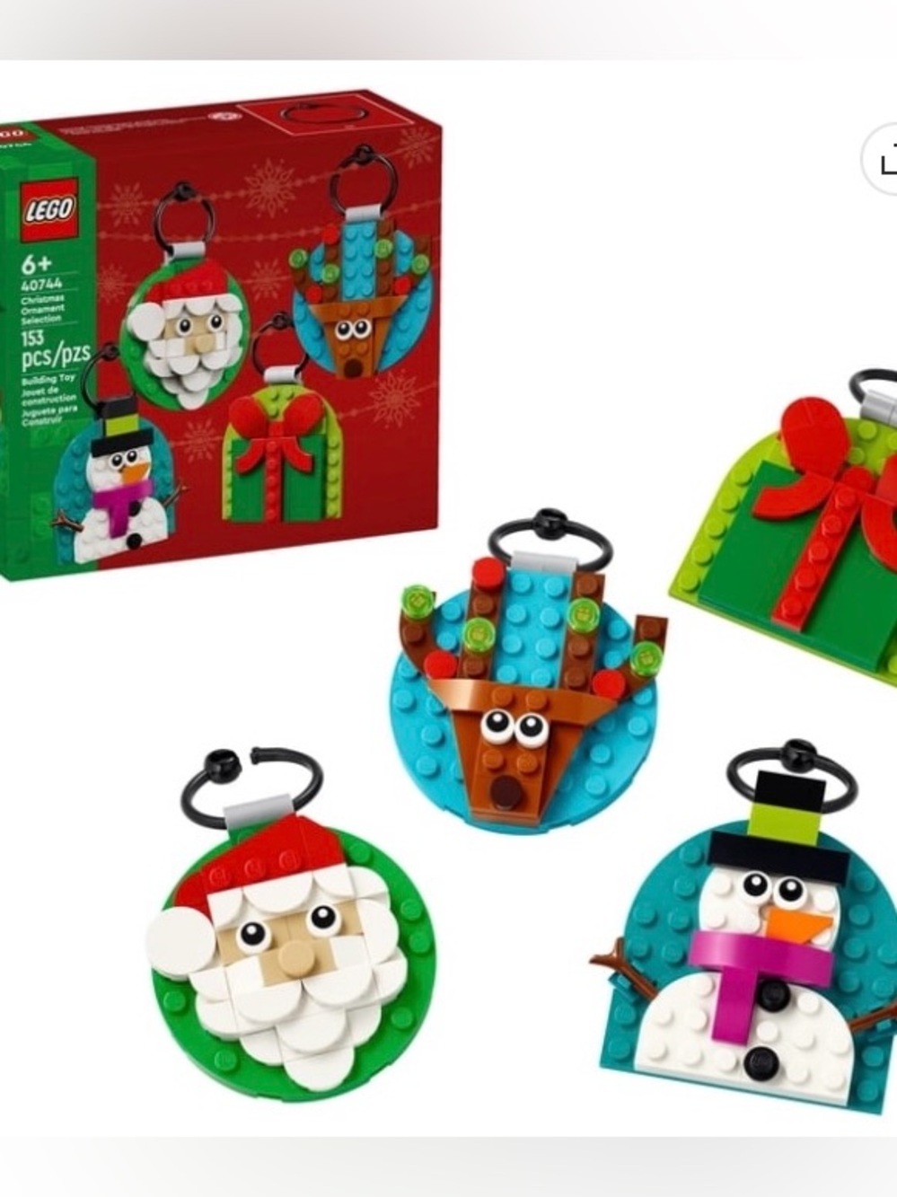 Lego ornaments kit 40744 diy 4 holiday Christmas ornament 153pc 6+ new in box